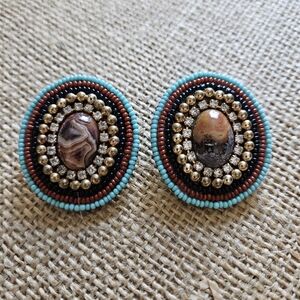 Vintage Mary B Hetz Solana Beach Clip On Earrings